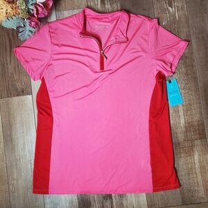 NWT Court Haley Ladies Performance Tennis Pickleball Golf Top Size Large Pink